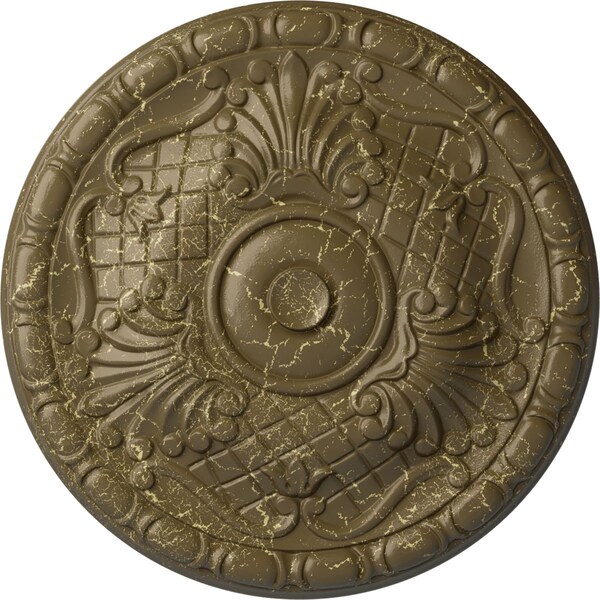 Ekena Millwork Amelia Ceiling Medallion (Fits Canopies up to 4 1/8"), 15 3/4"OD x 5/8"P, Mississippi Mud Crackle CM16AMMMC - main
